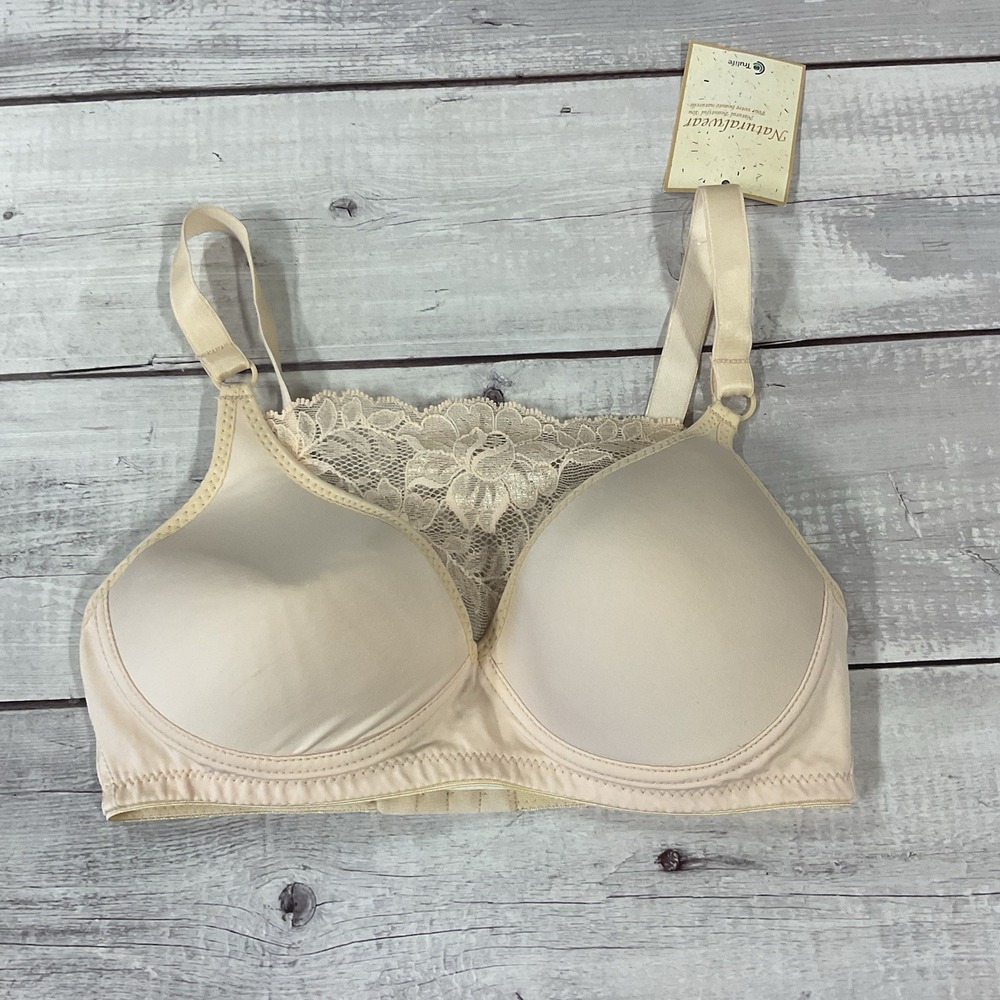 Trulife Naturalwear Mastectomy Bra Womens 34C Nude Beige‎ Wireless 4007